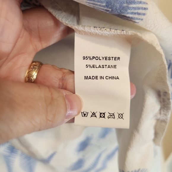 Faeriesty Strapless Blue and White Floral Dress XL Ruffled Mini With Tiers - Picture 4 of 10